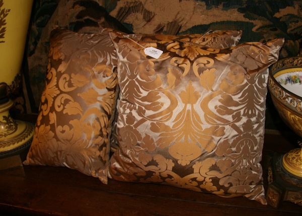 Three Gold and Silver Silk Pillows