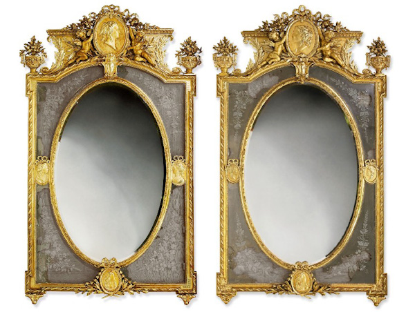 An Important Pair of 2nd Empire Gilt Mirrors, Venetian c1860