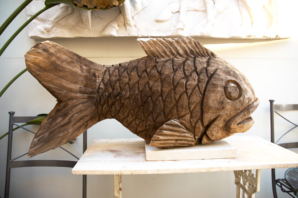 Carved Wood Koi Fish - Shapiro Auctioneers
