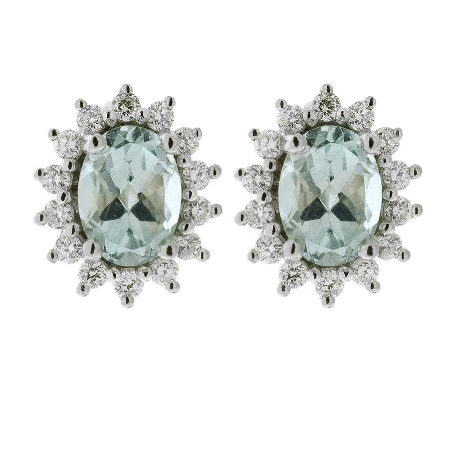 Pair of Aquamarine and Diamond Earrings - Shapiro Auctioneers