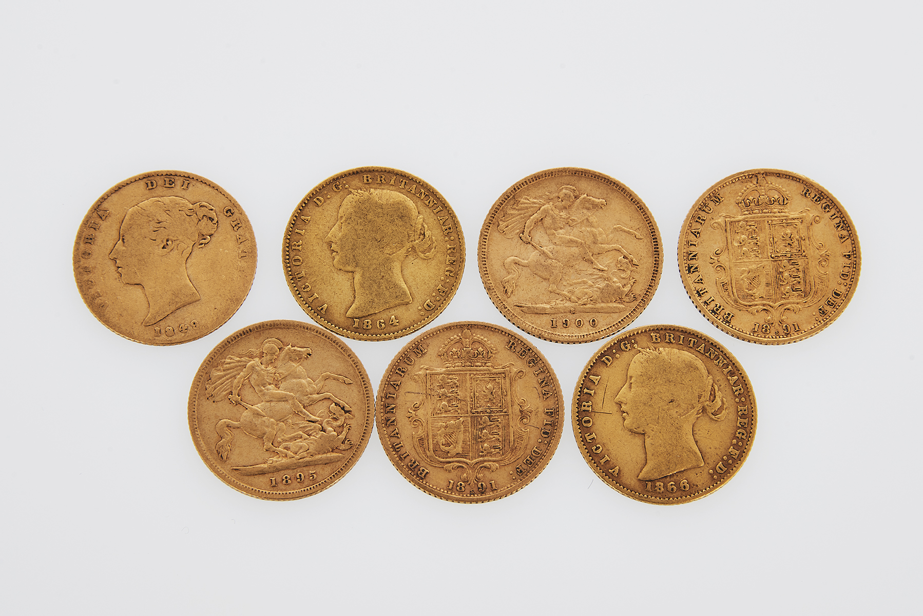 Seven Gold Half Sovereigns