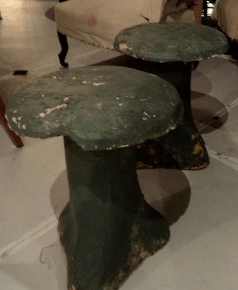 Two Concrete Mushroom Stools - Shapiro Auctioneers