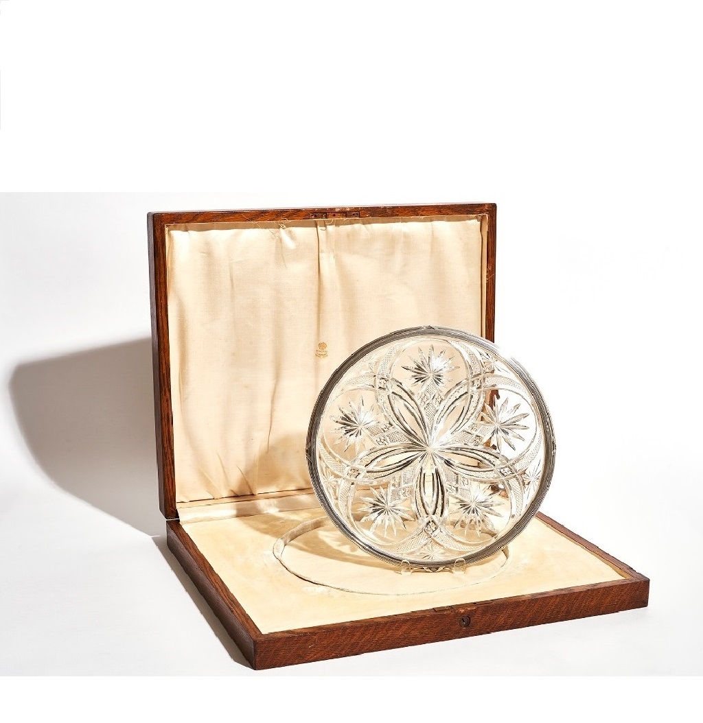 Fabergé Silver Mounted Cut Glass Bowl