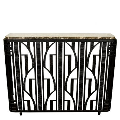 French Art Deco Wrought Iron Console Table