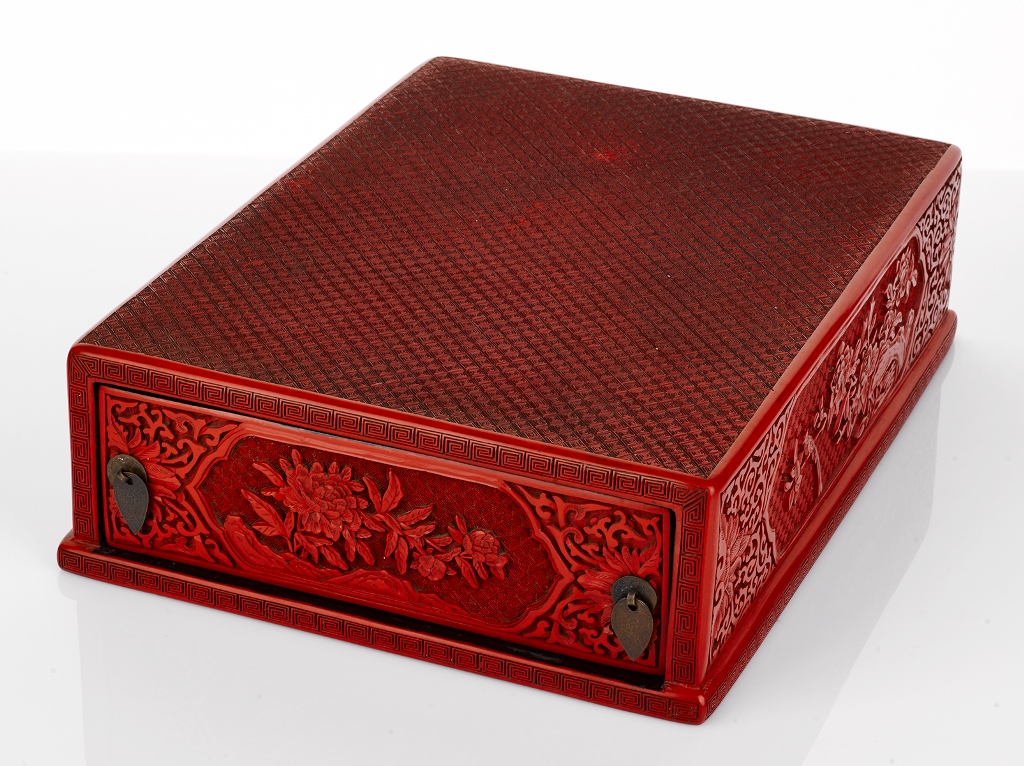 Chinese Cinnabar Lacquer Stationery Box
