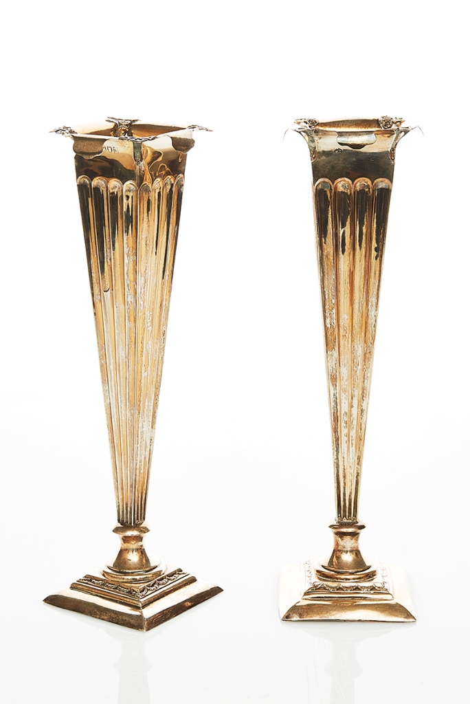 Pair of Sterling Silver Posy Vases
