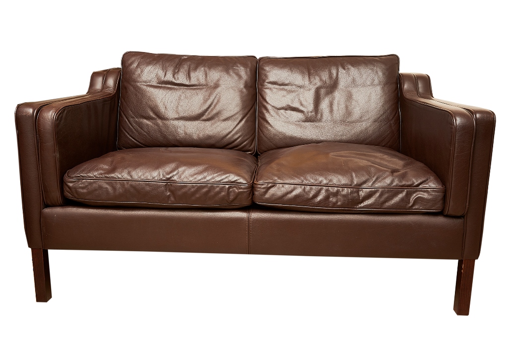 danish 2 seater leather sofa