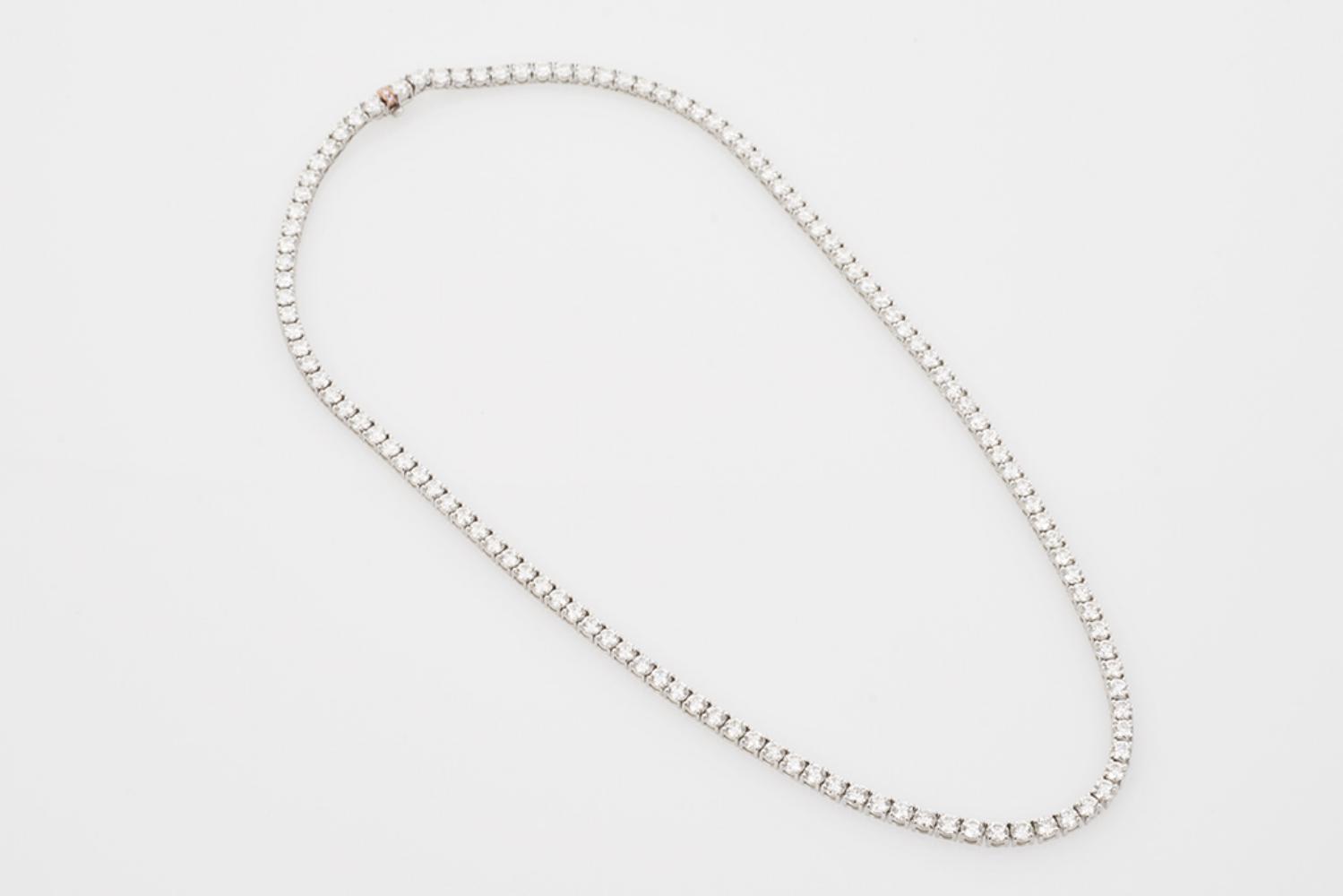 18ct White Gold Diamond Riviere Necklace