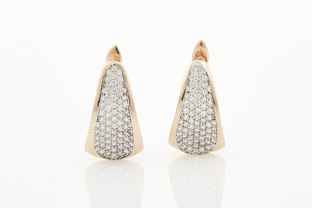 Pave Diamond Hoop Earrings - Shapiro Auctioneers