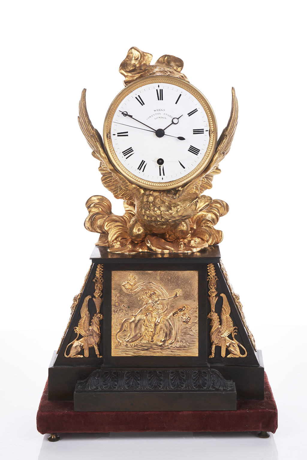 Regency Bronze and Ormolu Mantel Clock