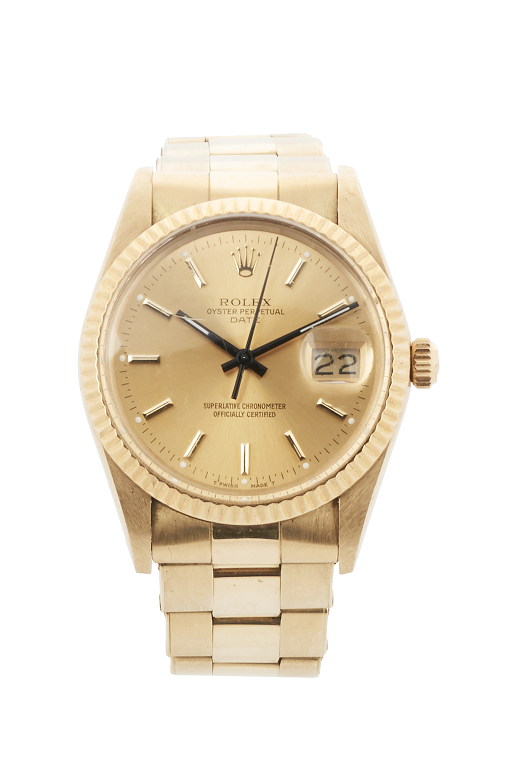 Rolex Gentleman’s 1989 Gold Date Watch